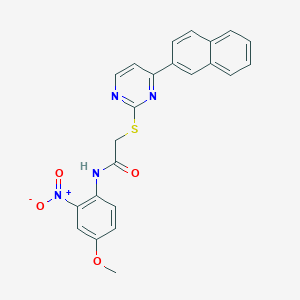 molecular formula C23H18N4O4S B4877097 N~1~-(4-METHOXY-2-NITROPHENYL)-2-{[4-(2-NAPHTHYL)-2-PYRIMIDINYL]SULFANYL}ACETAMIDE 