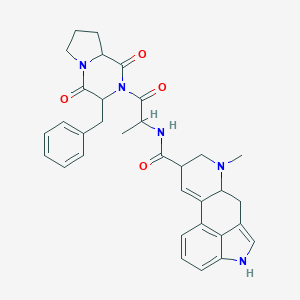 molecular formula C33H35N5O4 B048771 Ergoline-8-carboxamide,9,10-didehydro-N-[(1S)-2-[(3S,8aS)-hexahydro-1,4-dioxo-3-(phenylmethyl)pyrrolo[1,2-a]pyrazin-2(1H)-yl]-1-methyl-2-oxoethyl]-7-methyl-,(8b)- CAS No. 115464-33-0