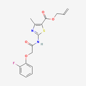 molecular formula C16H15FN2O4S B4877149 Prop-2-en-1-yl 2-{[(2-fluorophenoxy)acetyl]amino}-4-methyl-1,3-thiazole-5-carboxylate 