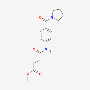 molecular formula C16H20N2O4 B4877212 Methyl 4-oxo-4-{[4-(pyrrolidin-1-ylcarbonyl)phenyl]amino}butanoate 