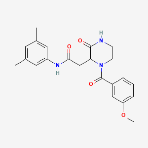 molecular formula C22H25N3O4 B4877255 N-(3,5-dimethylphenyl)-2-{1-[(3-methoxyphenyl)carbonyl]-3-oxopiperazin-2-yl}acetamide 