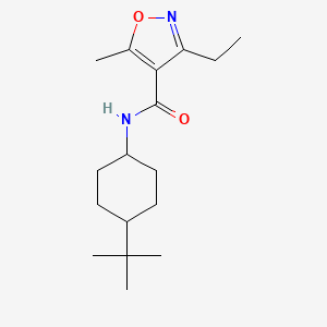 molecular formula C17H28N2O2 B4877350 N-(4-TERT-BUTYLCYCLOHEXYL)-3-ETHYL-5-METHYL-12-OXAZOLE-4-CARBOXAMIDE 