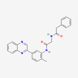 molecular formula C25H22N4O2 B4877360 N~1~-{2-[2-METHYL-5-(2-QUINOXALINYL)ANILINO]-2-OXOETHYL}-2-PHENYLACETAMIDE 