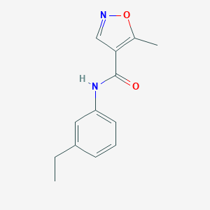 molecular formula C13H14N2O2 B487747 N-(3-ethylphenyl)-5-methylisoxazole-4-carboxamide CAS No. 724436-22-0