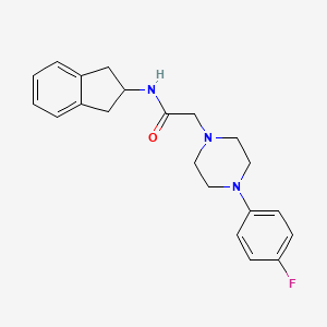 molecular formula C21H24FN3O B4877471 N-(2,3-dihydro-1H-inden-2-yl)-2-[4-(4-fluorophenyl)piperazin-1-yl]acetamide 