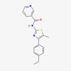 molecular formula C18H17N3OS B4877579 N-[4-(4-ETHYLPHENYL)-5-METHYL-13-THIAZOL-2-YL]PYRIDINE-3-CARBOXAMIDE 