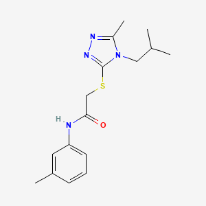 molecular formula C16H22N4OS B4877833 2-{[5-methyl-4-(2-methylpropyl)-4H-1,2,4-triazol-3-yl]sulfanyl}-N-(3-methylphenyl)acetamide 