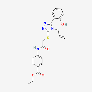 molecular formula C22H22N4O4S B4877926 Ethyl 4-[[2-[[5-(2-hydroxyphenyl)-4-prop-2-enyl-1,2,4-triazol-3-yl]sulfanyl]acetyl]amino]benzoate 