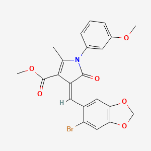 molecular formula C22H18BrNO6 B4877986 methyl (4Z)-4-[(6-bromo-1,3-benzodioxol-5-yl)methylidene]-1-(3-methoxyphenyl)-2-methyl-5-oxo-4,5-dihydro-1H-pyrrole-3-carboxylate 