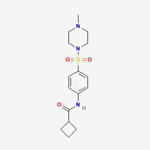 molecular formula C16H23N3O3S B4878056 N-{4-[(4-methylpiperazin-1-yl)sulfonyl]phenyl}cyclobutanecarboxamide 