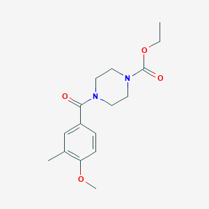 molecular formula C16H22N2O4 B4878091 Ethyl 4-[(4-methoxy-3-methylphenyl)carbonyl]piperazine-1-carboxylate 