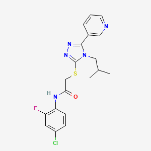 molecular formula C19H19ClFN5OS B4878135 N-(4-chloro-2-fluorophenyl)-2-{[4-(2-methylpropyl)-5-(pyridin-3-yl)-4H-1,2,4-triazol-3-yl]sulfanyl}acetamide 