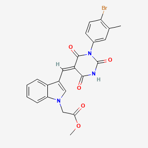 molecular formula C23H18BrN3O5 B4878220 methyl 2-[3-[(E)-[1-(4-bromo-3-methylphenyl)-2,4,6-trioxo-1,3-diazinan-5-ylidene]methyl]indol-1-yl]acetate 