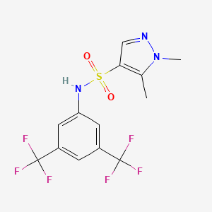 molecular formula C13H11F6N3O2S B4878645 N-[3,5-bis(trifluoromethyl)phenyl]-1,5-dimethyl-1H-pyrazole-4-sulfonamide 