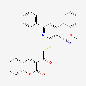 molecular formula C30H20N2O4S B4878772 4-(2-methoxyphenyl)-2-{[2-oxo-2-(2-oxo-2H-chromen-3-yl)ethyl]sulfanyl}-6-phenylpyridine-3-carbonitrile 