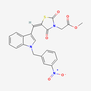 molecular formula C22H17N3O6S B4878836 methyl 2-[(5E)-5-[[1-[(3-nitrophenyl)methyl]indol-3-yl]methylidene]-2,4-dioxo-1,3-thiazolidin-3-yl]acetate 