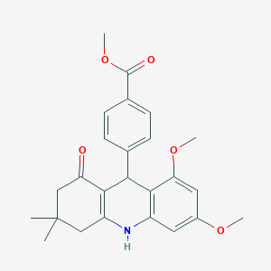 molecular formula C25H27NO5 B4878850 Methyl 4-(6,8-dimethoxy-3,3-dimethyl-1-oxo-1,2,3,4,9,10-hexahydroacridin-9-yl)benzoate 