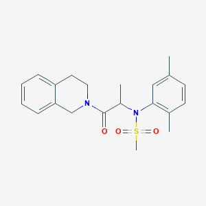 molecular formula C21H26N2O3S B4879022 N-[2-(3,4-dihydro-2(1H)-isoquinolinyl)-1-methyl-2-oxoethyl]-N-(2,5-dimethylphenyl)methanesulfonamide 