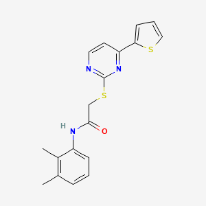 molecular formula C18H17N3OS2 B4879055 N~1~-(2,3-DIMETHYLPHENYL)-2-{[4-(2-THIENYL)-2-PYRIMIDINYL]SULFANYL}ACETAMIDE 