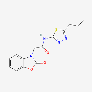 molecular formula C14H14N4O3S B4879152 2-(2-OXO-2,3-DIHYDRO-1,3-BENZOXAZOL-3-YL)-N-(5-PROPYL-1,3,4-THIADIAZOL-2-YL)ACETAMIDE 