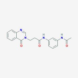 molecular formula C19H18N4O3 B4879234 N~1~-[3-(acetylamino)phenyl]-3-[4-oxo-3(4H)-quinazolinyl]propanamide 
