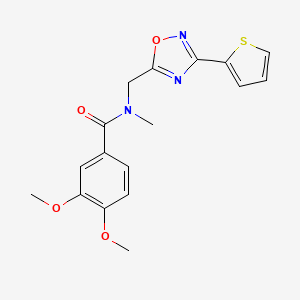 molecular formula C17H17N3O4S B4879258 3,4-dimethoxy-N-methyl-N-[(3-thiophen-2-yl-1,2,4-oxadiazol-5-yl)methyl]benzamide 