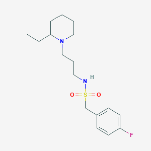 molecular formula C17H27FN2O2S B4879388 N-[3-(2-ethylpiperidin-1-yl)propyl]-1-(4-fluorophenyl)methanesulfonamide 