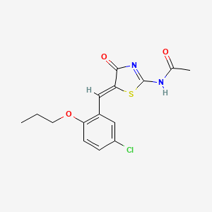 molecular formula C15H15ClN2O3S B4879464 N-[(5Z)-5-(5-chloro-2-propoxybenzylidene)-4-oxo-4,5-dihydro-1,3-thiazol-2-yl]acetamide 