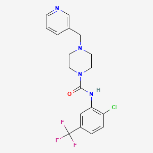 molecular formula C18H18ClF3N4O B4879495 N-[2-CHLORO-5-(TRIFLUOROMETHYL)PHENYL]-4-[(PYRIDIN-3-YL)METHYL]PIPERAZINE-1-CARBOXAMIDE 
