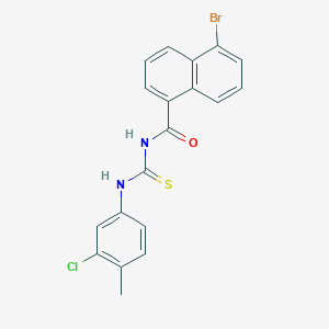 molecular formula C19H14BrClN2OS B4879504 5-bromo-N-[(3-chloro-4-methylphenyl)carbamothioyl]naphthalene-1-carboxamide 