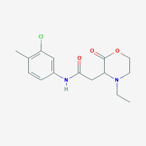molecular formula C15H19ClN2O3 B4879677 N-(3-chloro-4-methylphenyl)-2-(4-ethyl-2-oxomorpholin-3-yl)acetamide 
