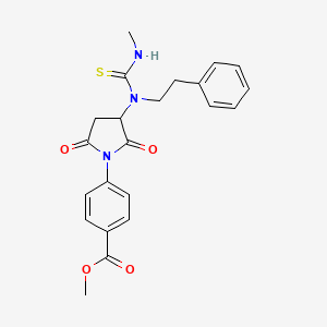molecular formula C22H23N3O4S B4879710 Methyl 4-[3-[methylcarbamothioyl(2-phenylethyl)amino]-2,5-dioxopyrrolidin-1-yl]benzoate 