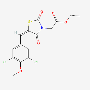 molecular formula C15H13Cl2NO5S B4879912 ethyl [(5E)-5-(3,5-dichloro-4-methoxybenzylidene)-2,4-dioxo-1,3-thiazolidin-3-yl]acetate 