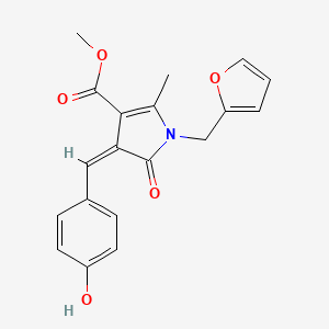 molecular formula C19H17NO5 B4879915 methyl (4Z)-1-(furan-2-ylmethyl)-4-[(4-hydroxyphenyl)methylidene]-2-methyl-5-oxopyrrole-3-carboxylate 