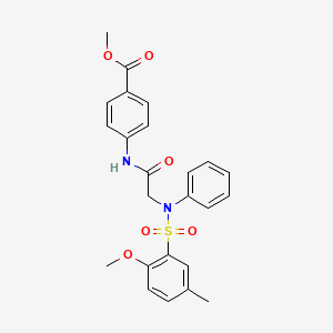 molecular formula C24H24N2O6S B4879979 METHYL 4-[2-(N-PHENYL2-METHOXY-5-METHYLBENZENESULFONAMIDO)ACETAMIDO]BENZOATE 