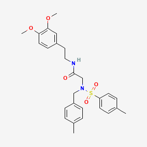 molecular formula C27H32N2O5S B4880018 N-[2-(3,4-dimethoxyphenyl)ethyl]-2-[(4-methylphenyl)methyl-(4-methylphenyl)sulfonylamino]acetamide 