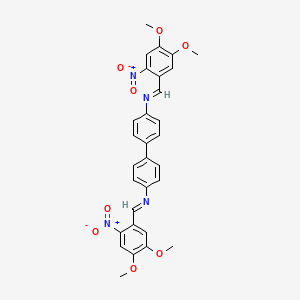 molecular formula C30H26N4O8 B4880123 N,N'-bis(4,5-dimethoxy-2-nitrobenzylidene)-4,4'-biphenyldiamine 