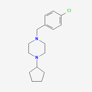 molecular formula C16H23ClN2 B4880170 1-[(4-Chlorophenyl)methyl]-4-cyclopentylpiperazine 