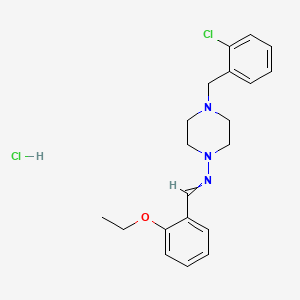 molecular formula C20H25Cl2N3O B4880186 N-[4-[(2-chlorophenyl)methyl]piperazin-1-yl]-1-(2-ethoxyphenyl)methanimine;hydrochloride 