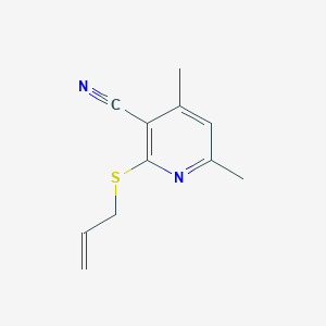 molecular formula C11H12N2S B048802 2-(Allylsulfanyl)-4,6-dimethylnicotinonitrile CAS No. 112629-72-8