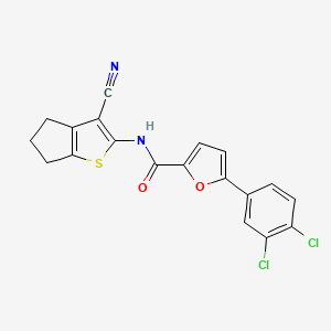molecular formula C19H12Cl2N2O2S B4880249 N-{3-CYANO-4H,5H,6H-CYCLOPENTA[B]THIOPHEN-2-YL}-5-(3,4-DICHLOROPHENYL)FURAN-2-CARBOXAMIDE 
