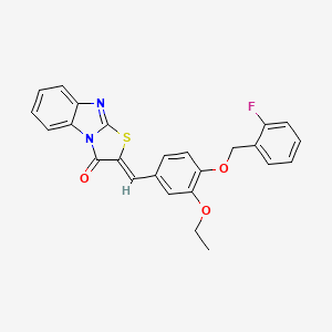 molecular formula C25H19FN2O3S B4880264 (2Z)-2-{3-ethoxy-4-[(2-fluorobenzyl)oxy]benzylidene}[1,3]thiazolo[3,2-a]benzimidazol-3(2H)-one 