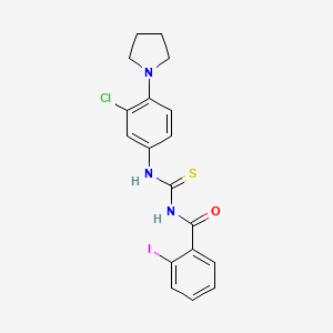 molecular formula C18H17ClIN3OS B4880456 N-{[3-chloro-4-(pyrrolidin-1-yl)phenyl]carbamothioyl}-2-iodobenzamide 