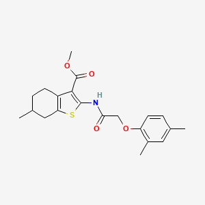 molecular formula C21H25NO4S B4880606 METHYL 2-[2-(2,4-DIMETHYLPHENOXY)ACETAMIDO]-6-METHYL-4,5,6,7-TETRAHYDRO-1-BENZOTHIOPHENE-3-CARBOXYLATE 