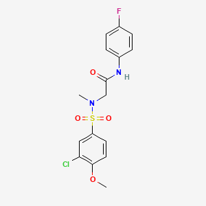 molecular formula C16H16ClFN2O4S B4880677 N~2~-[(3-chloro-4-methoxyphenyl)sulfonyl]-N-(4-fluorophenyl)-N~2~-methylglycinamide 