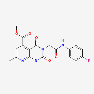 molecular formula C19H17FN4O5 B4880726 METHYL 3-{[(4-FLUOROPHENYL)CARBAMOYL]METHYL}-1,7-DIMETHYL-2,4-DIOXO-1H,2H,3H,4H-PYRIDO[2,3-D]PYRIMIDINE-5-CARBOXYLATE 
