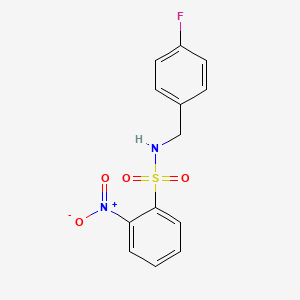 molecular formula C13H11FN2O4S B4880750 N-[(4-fluorophenyl)methyl]-2-nitrobenzene-1-sulfonamide 