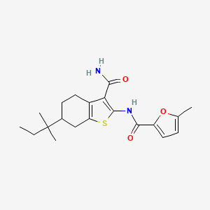 molecular formula C20H26N2O3S B4880833 N-[3-carbamoyl-6-(2-methylbutan-2-yl)-4,5,6,7-tetrahydro-1-benzothiophen-2-yl]-5-methylfuran-2-carboxamide 
