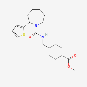 molecular formula C21H32N2O3S B4880867 Ethyl 4-({[2-(thiophen-2-YL)azepane-1-carbonyl]amino}methyl)cyclohexane-1-carboxylate 