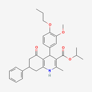 molecular formula C30H35NO5 B4881127 Propan-2-yl 4-(3-methoxy-4-propoxyphenyl)-2-methyl-5-oxo-7-phenyl-1,4,5,6,7,8-hexahydroquinoline-3-carboxylate 